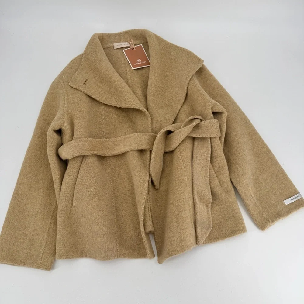 Sierra Darien Cirelle Wool Belted Mini Wrap Coat Small NEW